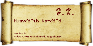 Husvéth Karád névjegykártya